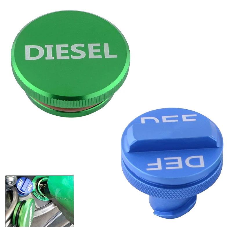 

2pcs Diesel Fuel Tank Caps DEF Cap Aluminum for Dodge Ram 2013 2014 2015 2016 2017 2018 2500 3500 Cummins