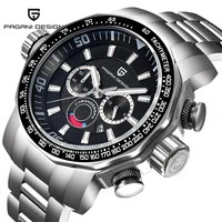 pagani design luxury brand chronograph leather watches men sports waterproof quartz military watch clock men relogio masculino