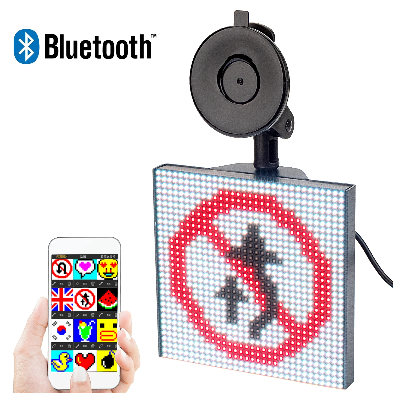 12 В Bluetooth светодиодный Автомобильный знак настроения анимация приложение