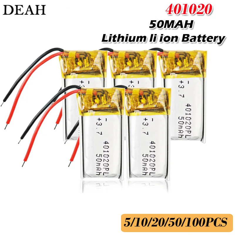 3 7 v 50mah 401020 литиевая полимерная аккумуляторная батарея для игрушек Bluetooth динамик