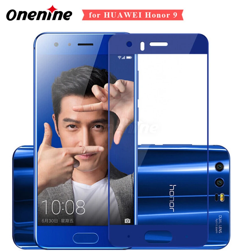 Onenine 4D защита для экрана с резьбой Huawei Honor 9 закаленное стекло полное покрытие