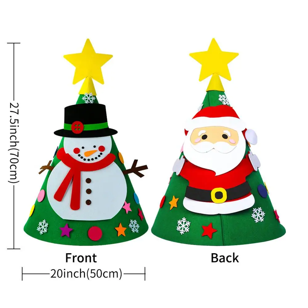 Santa Snowman Теплые фетровые наклейки для рождественской вечеринки, елки, снеговика, украшения для малышей, детские игрушки, подарки, рождественские, вечерние, новогодние украшения - Цвет: Santa Snowman