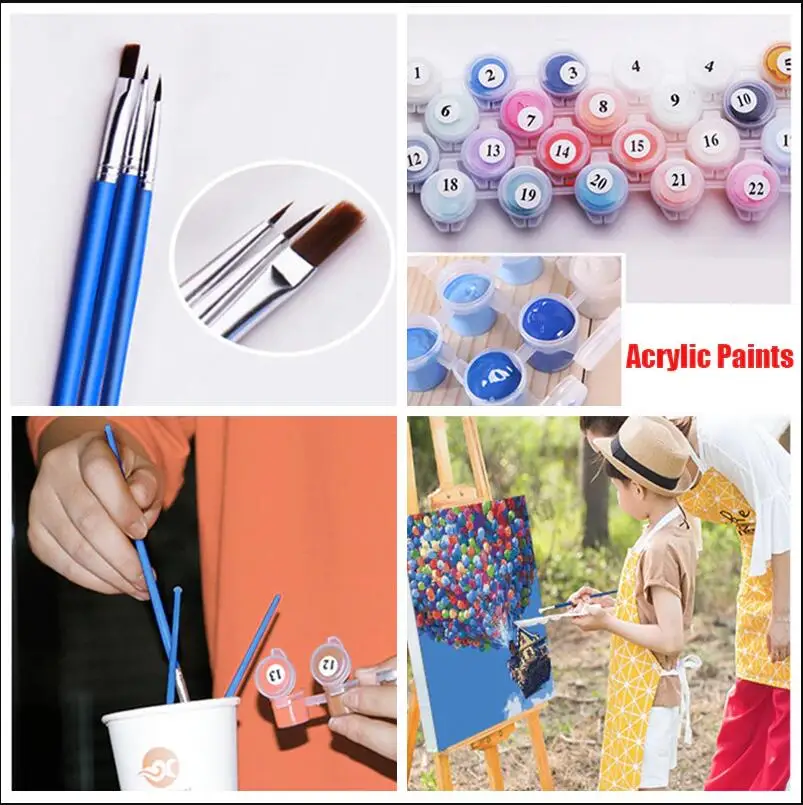 

Forever Architectures DIY Oil Painting By numbers Coloring By Number Drawing On Canvas Acrylic Modern Pictures Home Decor