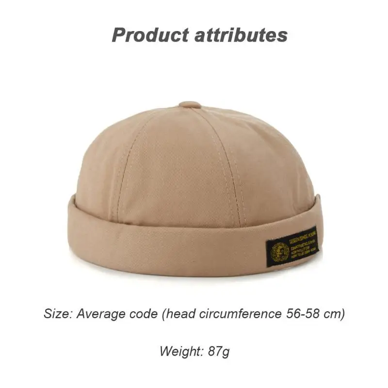 Vintage Hip Hop Men Women Hat Washed Cotton Retro Skull cap Adjustable Brimless Hat Landlord Breathable Beanie Hat