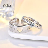 yada fashion love heart zircon rings for menwomen girl hollow lovers couples ring engagement wedding jewelry ring rg200010