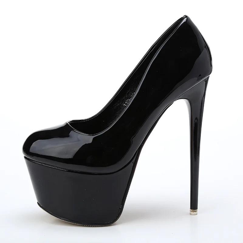 

2021 spring and autumn new high single shoes super high heel waterproof platform shallow mouth stage night club high