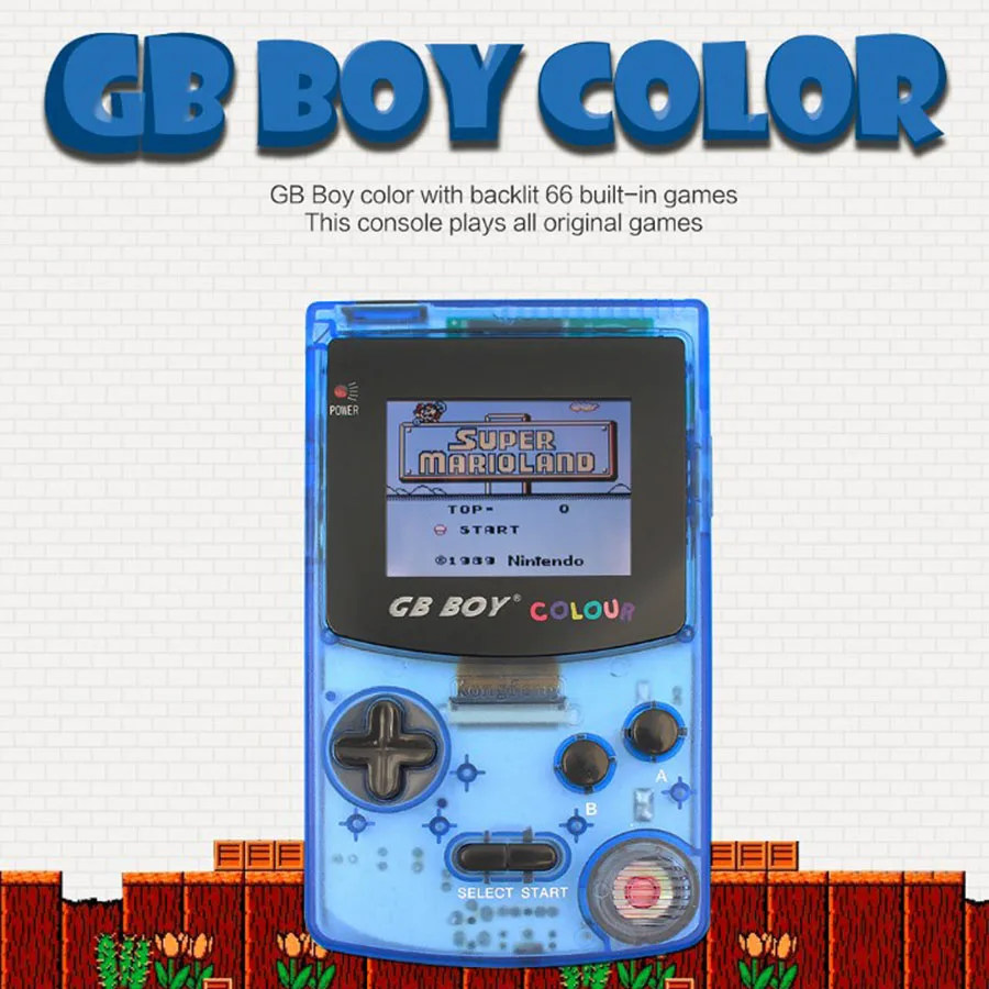 Цветная портативная игровая консоль GB Boy 2 7 дюйма 32 бит с подсветкой 66 встроенных