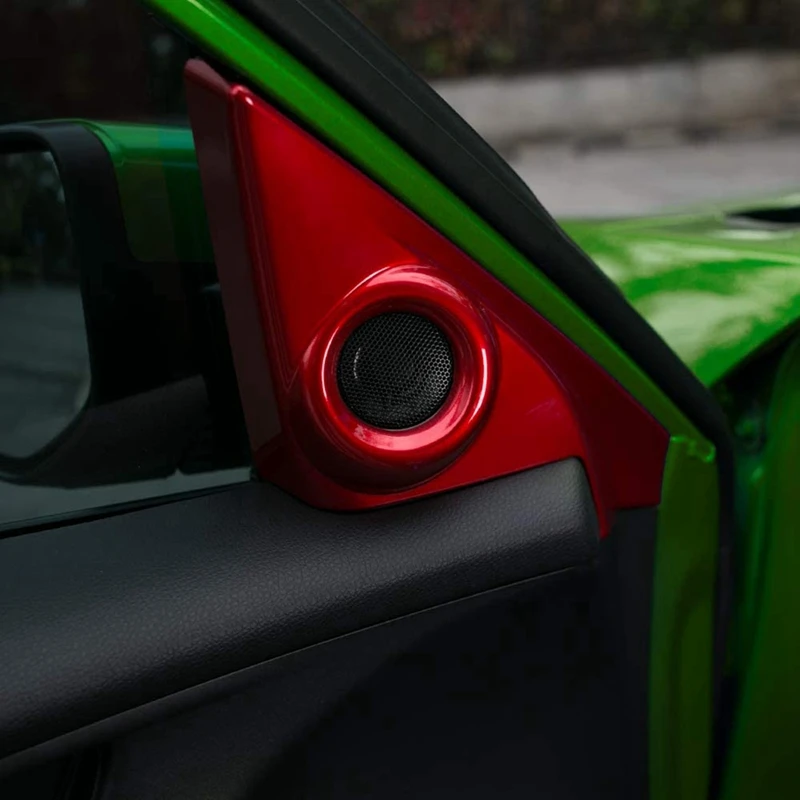 

1 Pair Front Door Speaker A-Pillar Cover Trim & 5 Pcs Car Central Control Gear Panel Patch Gear Knob Decoration