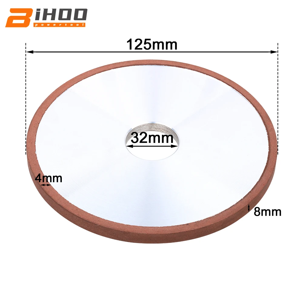 

Алмазный шлифовальный круг, диаметр 125 мм (5 дюймов), толщина 32 мм, зернистость 8 мм, ширина 4 мм, плоский полимерный алмазный шлифовальный круг,...