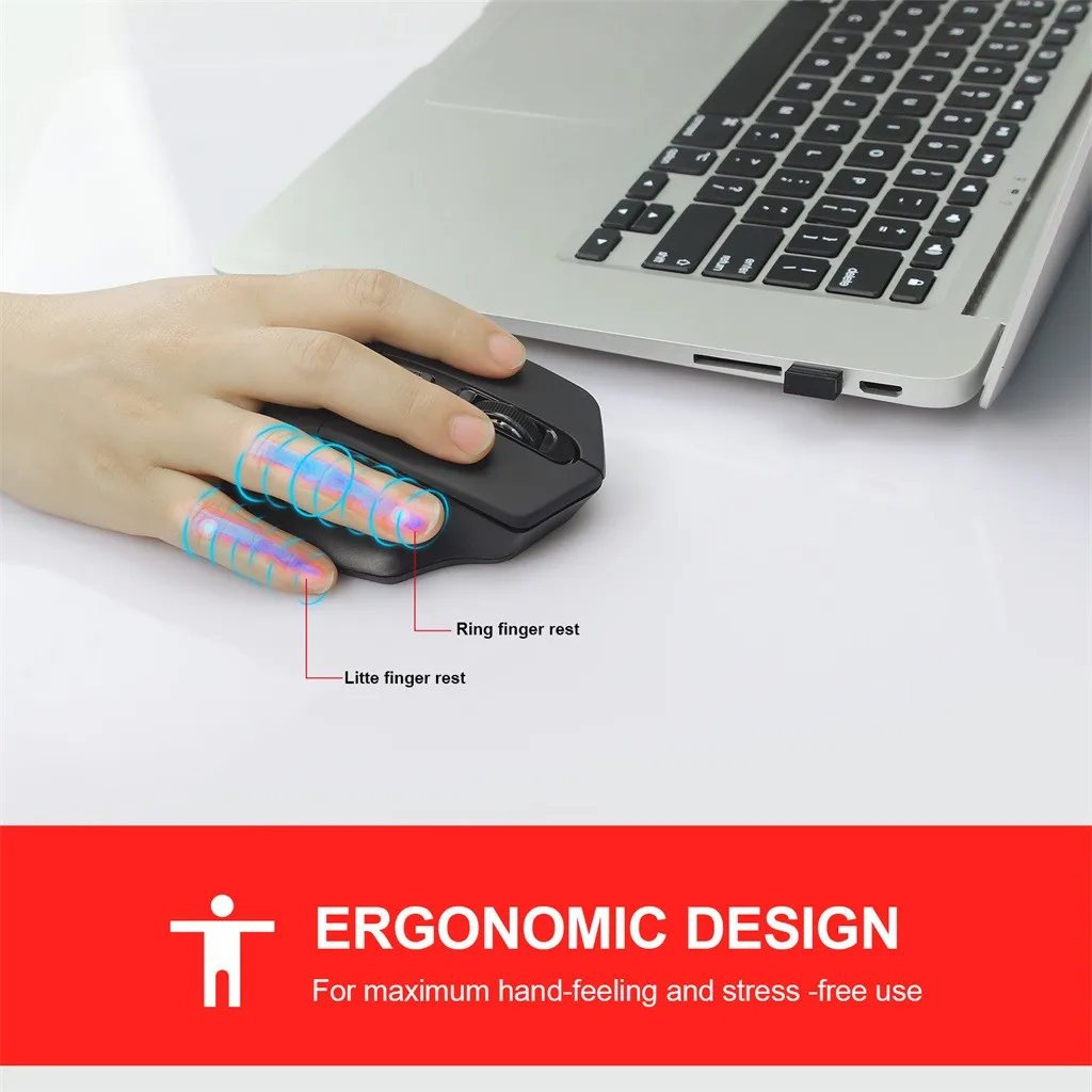Беспроводная оптическая USB игровая мышь 2 4 ГГц 2400DPI перезаряжаемая Бесшумная для