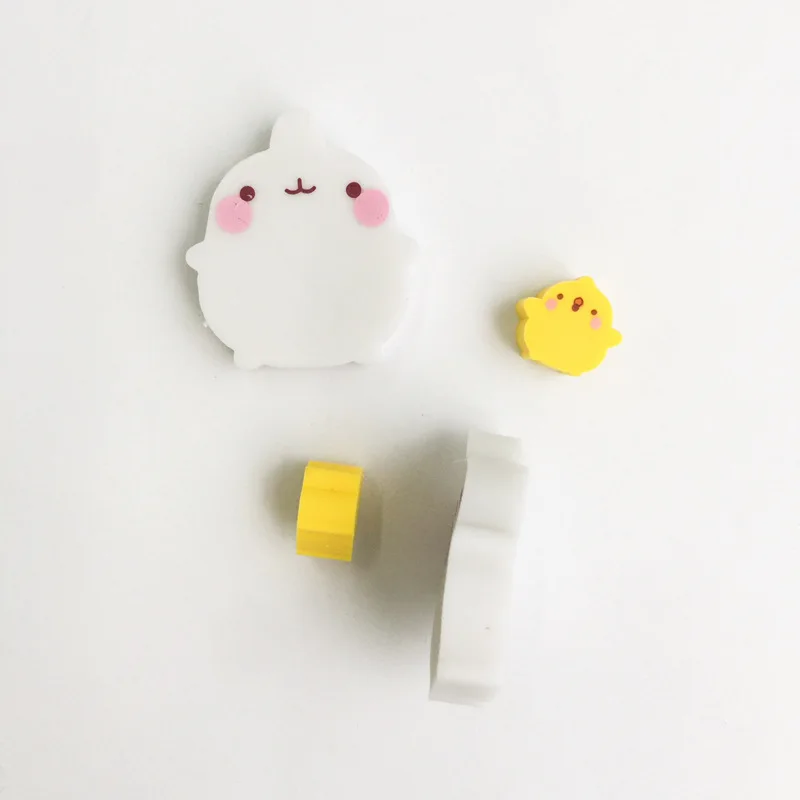 2 шт. упак. ластик-уточка Molang Rabbit | Канцтовары для офиса и дома