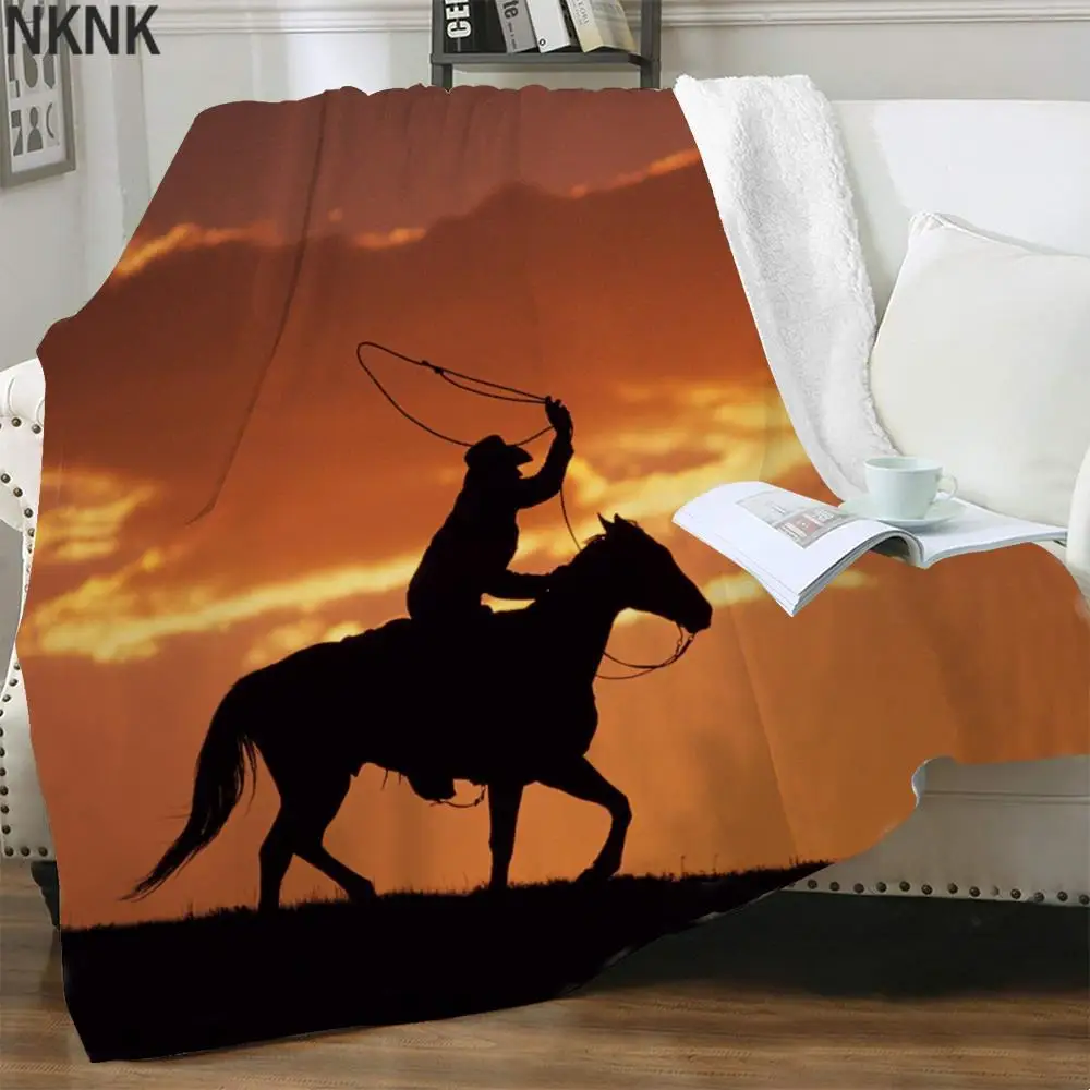 

Одеяло NKNK Brank с лошадью, покрывало с животными для кровати, плюшевое покрывало с закатом, тонкое покрывало в стиле Харадзюку, одеяло из шерпы,...