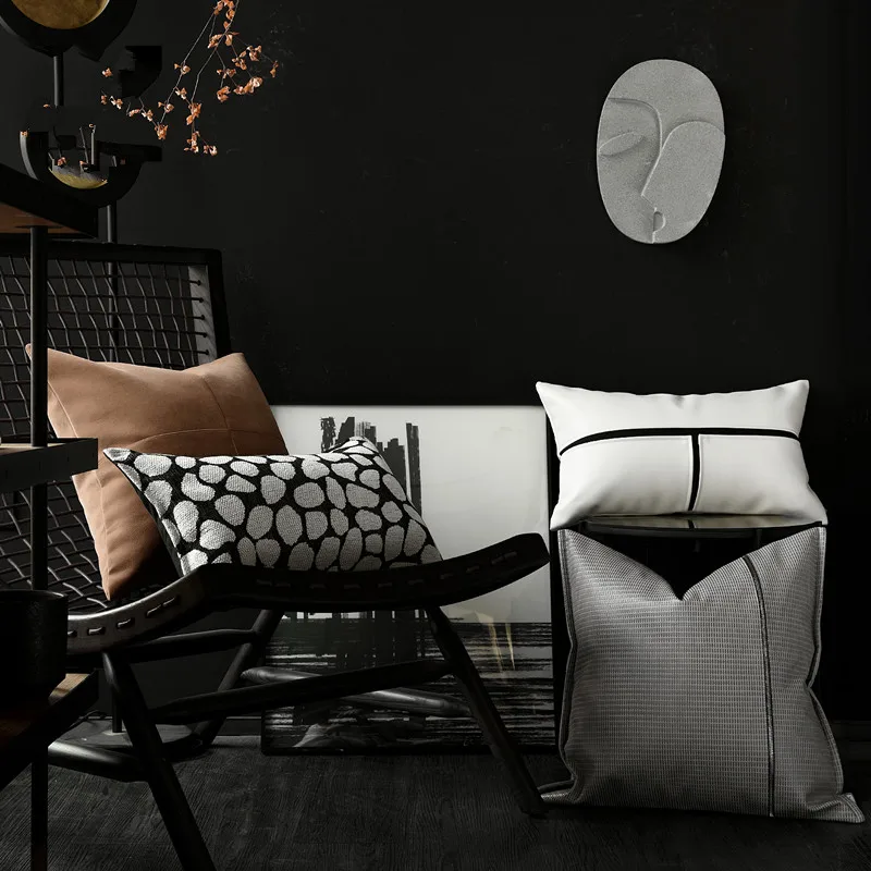 

Light Luxury Cushion Cover for Bed Geometrioc Square Waist Pillowcase Living Room Car Sofa Pillow Cover Cushions Home Decor