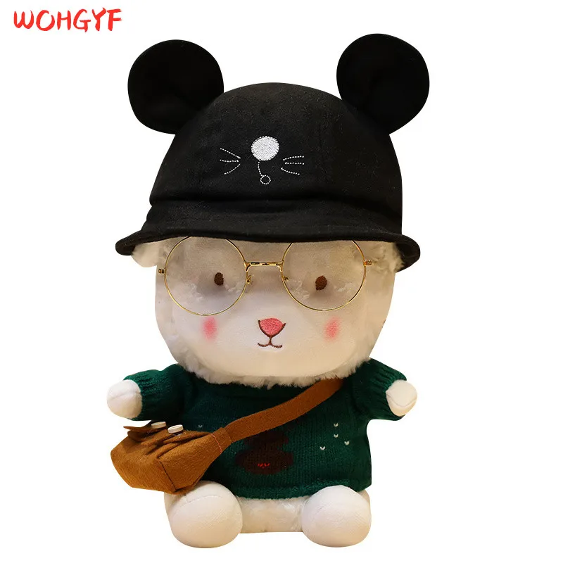 

White Lamb Plush Toy With Clothes Shy Cheek Sheep Stuffed animals baby sleep appease Toy kids New Birth Birthday Gift
