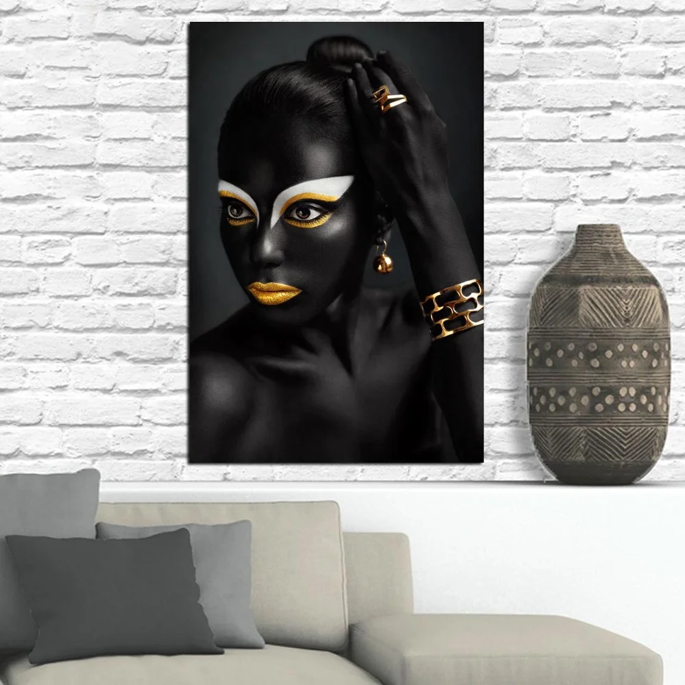

Wall Art Canvas Painting Home Decoration Prints Modular Poster Pictures Black Exquisite Girl Model Living Room Framework