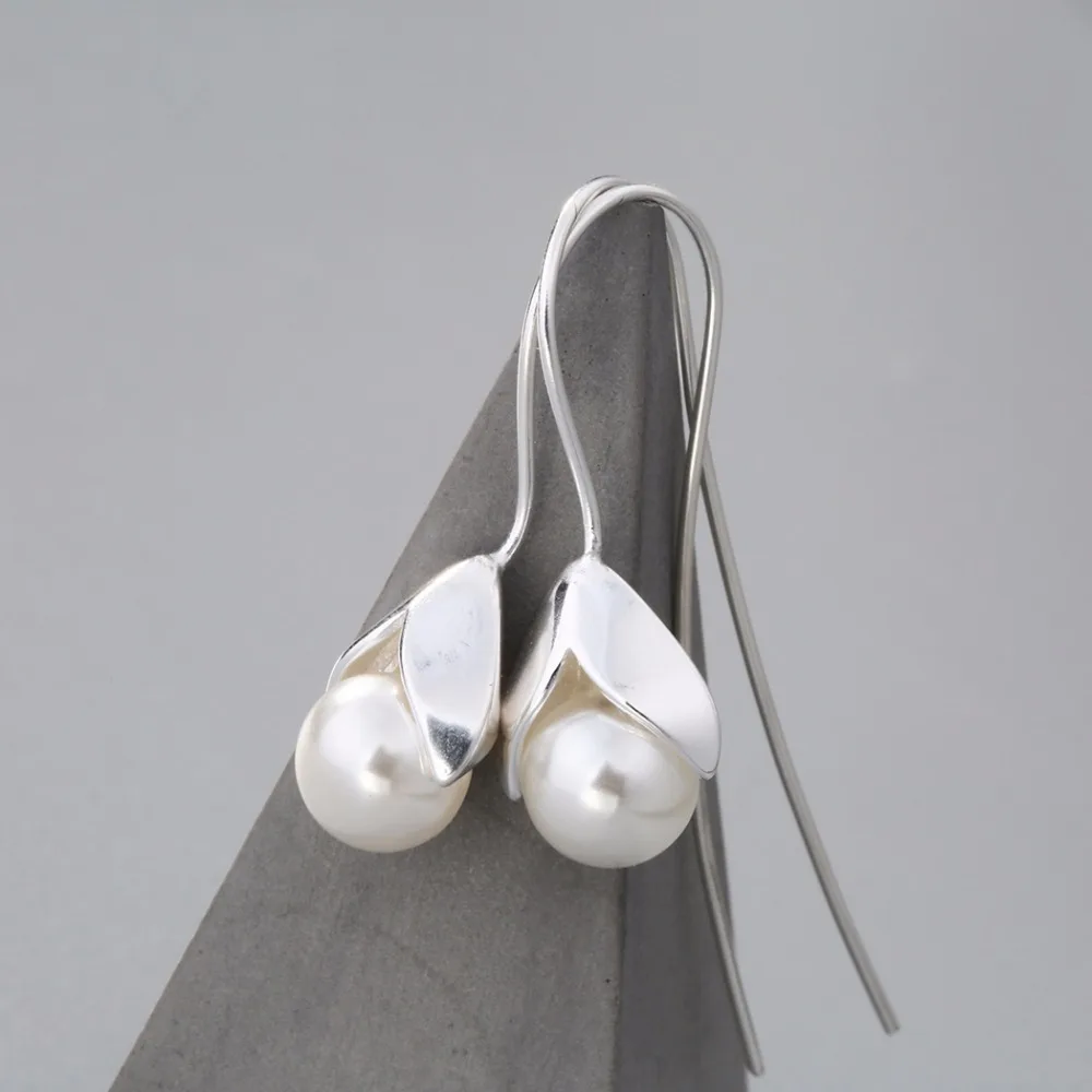 Серьги-подвески Kinitial с пресноводным жемчугом женские серьги имитацией белого