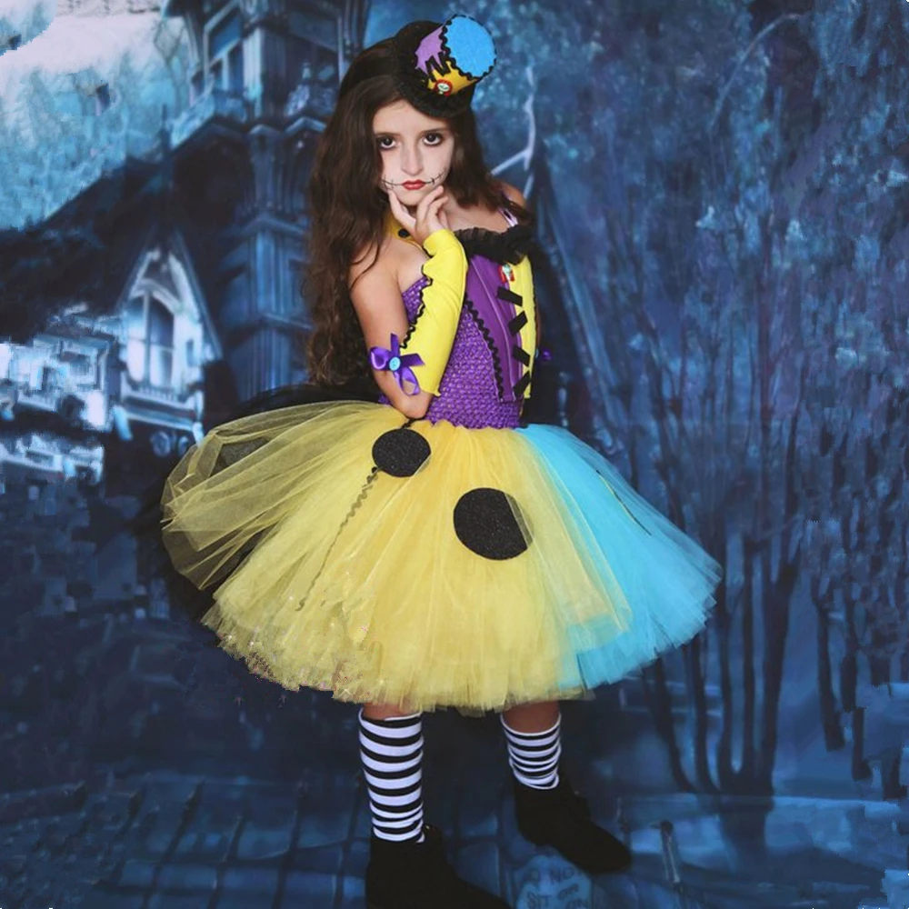 Children Ragdoll Tutu Dress Nightmare Christmas Sally Halloween Costume for Kids Clothes Girls Carnival Birthday Party Dresses | Детская