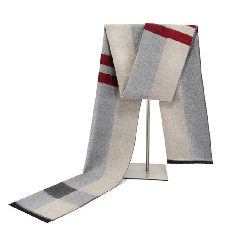 TJ-Tingjun новый мужской шарф Зимний теплый полосатый имитация кашемира модный