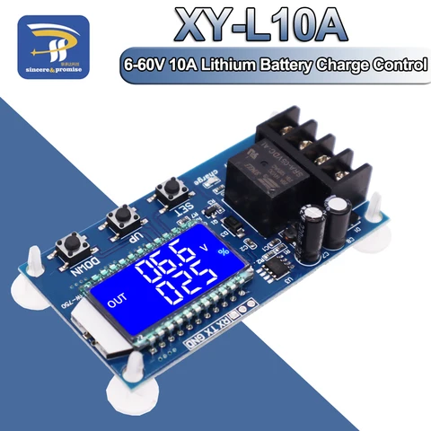 XY-L10A 6-60 в 10 А, свинцово-кислотный модуль контроллера заряда аккумулятора, защитная плата, временной переключатель емкости аккумулятора