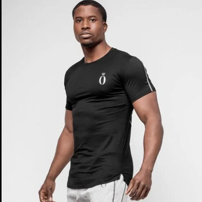 2020 mens round collar running sports trainning pure color basketball gym tight quick dry t-shirt | Спорт и развлечения