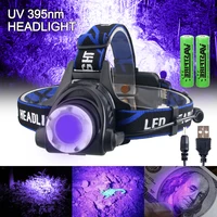 2000lm greenreduv 395nm q5 headlamp waterproof zoomable ultraviolet headlight usb rechargeable head lamp 3 modes hunting torch