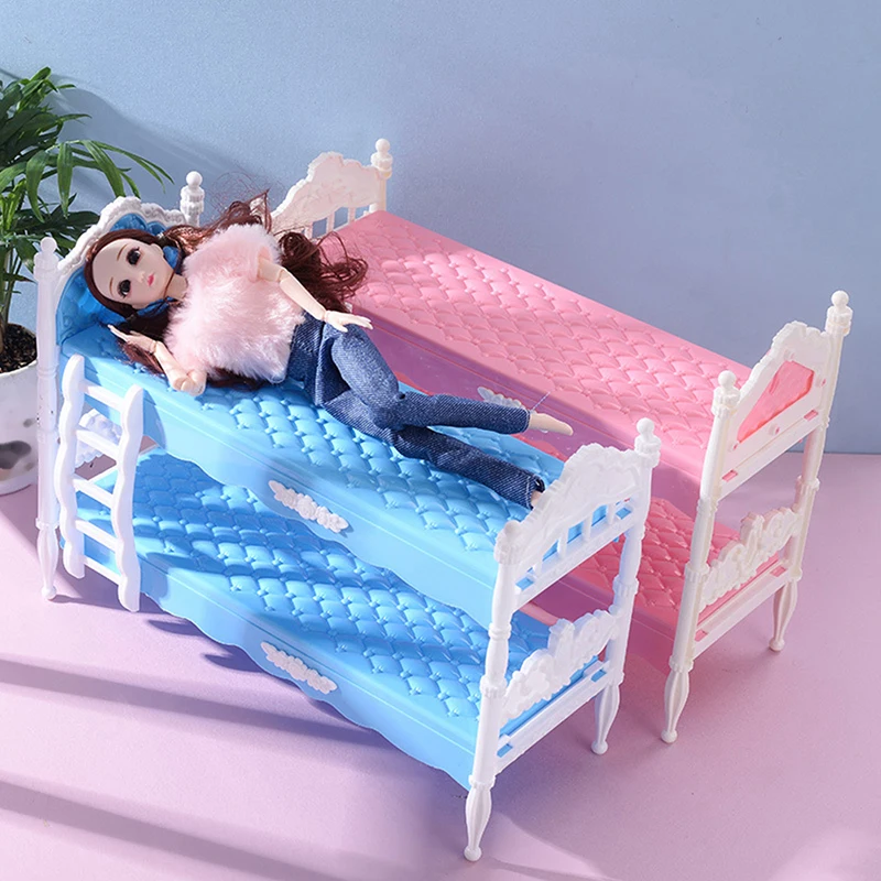 

1PC Mini Dollhouse Plastic Bed for Doll Accessories Pretend Bed Detachable Toys for Girls Doll Toy Bed Accessories