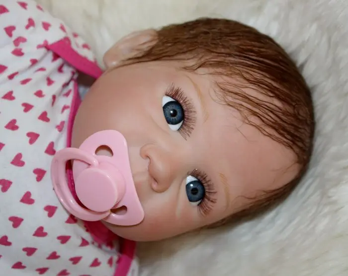 

BZDOLL 21" Soft Silicone Reborn Doll Toy 53 CM Lifelike Soft Vinyl Newborn Baby With Magnet Pacifier brinquedos