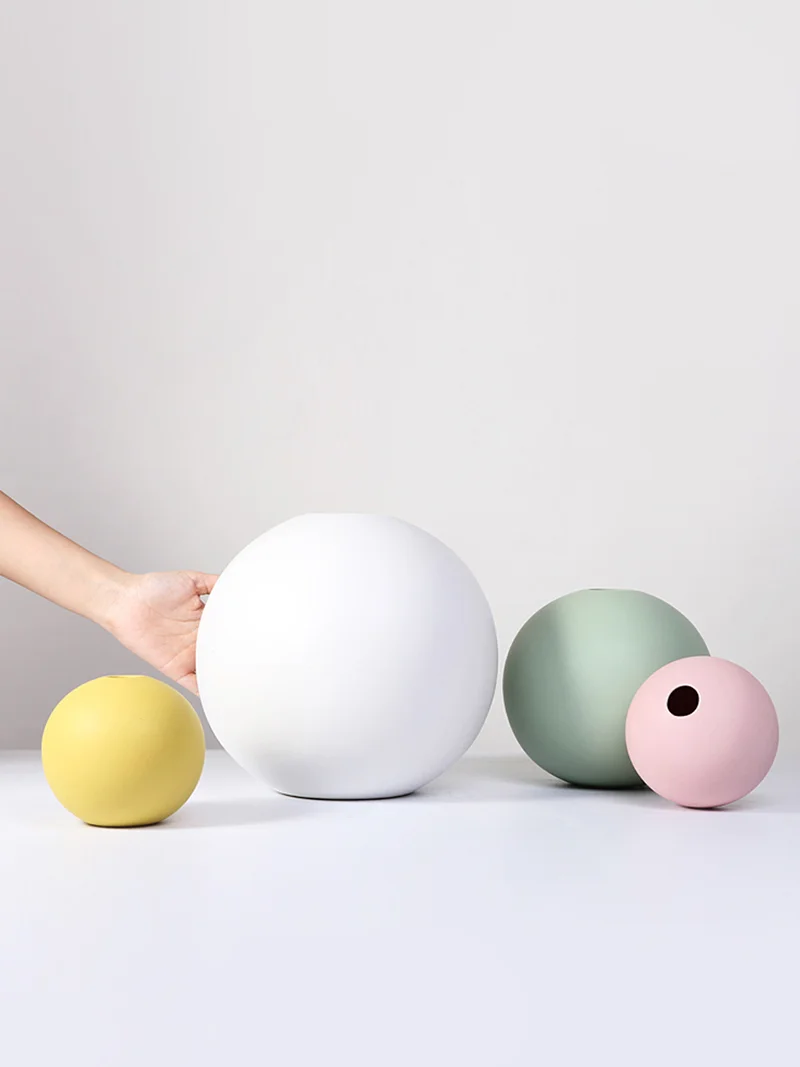 Керамическая круглая шариковая ваза для цветов статуэтки современный