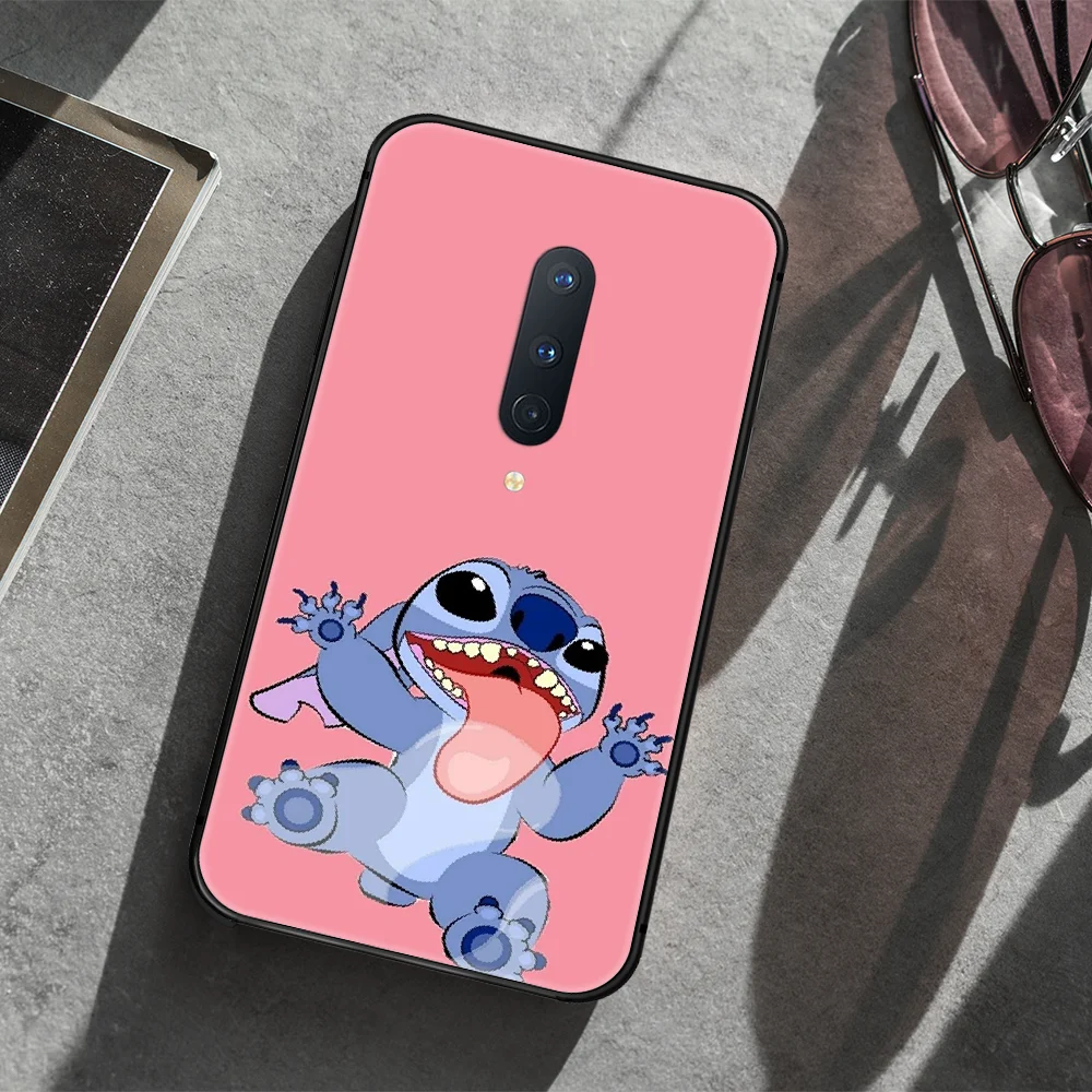 

Cartoon cute Stitch Phone Case Cover Hull For 1+ Oneplus 5T 6 6T 7 7T 8 8T Pro black Cover Trend Etui Silicone Back Luxury Coque