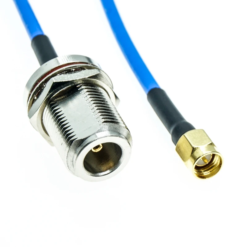 N женский разъем перегородка к SMA Штекерный RG405 RG-405 полугибкий коаксиальный