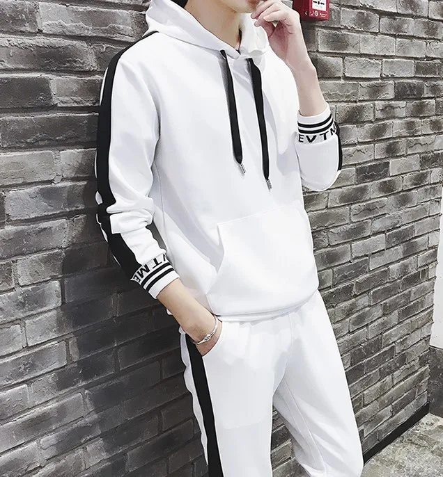 

WX1 Spring and autumn new men's sweater two piece youth casual sportswear suit men's coat