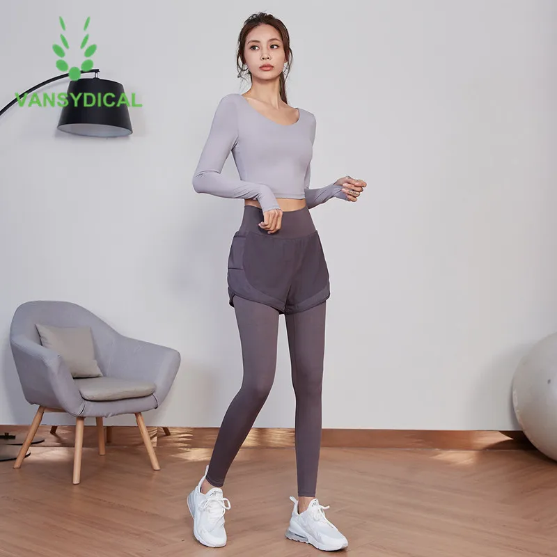 Спортивная одежда женский летний спортивный костюм Леггинсы для йоги и