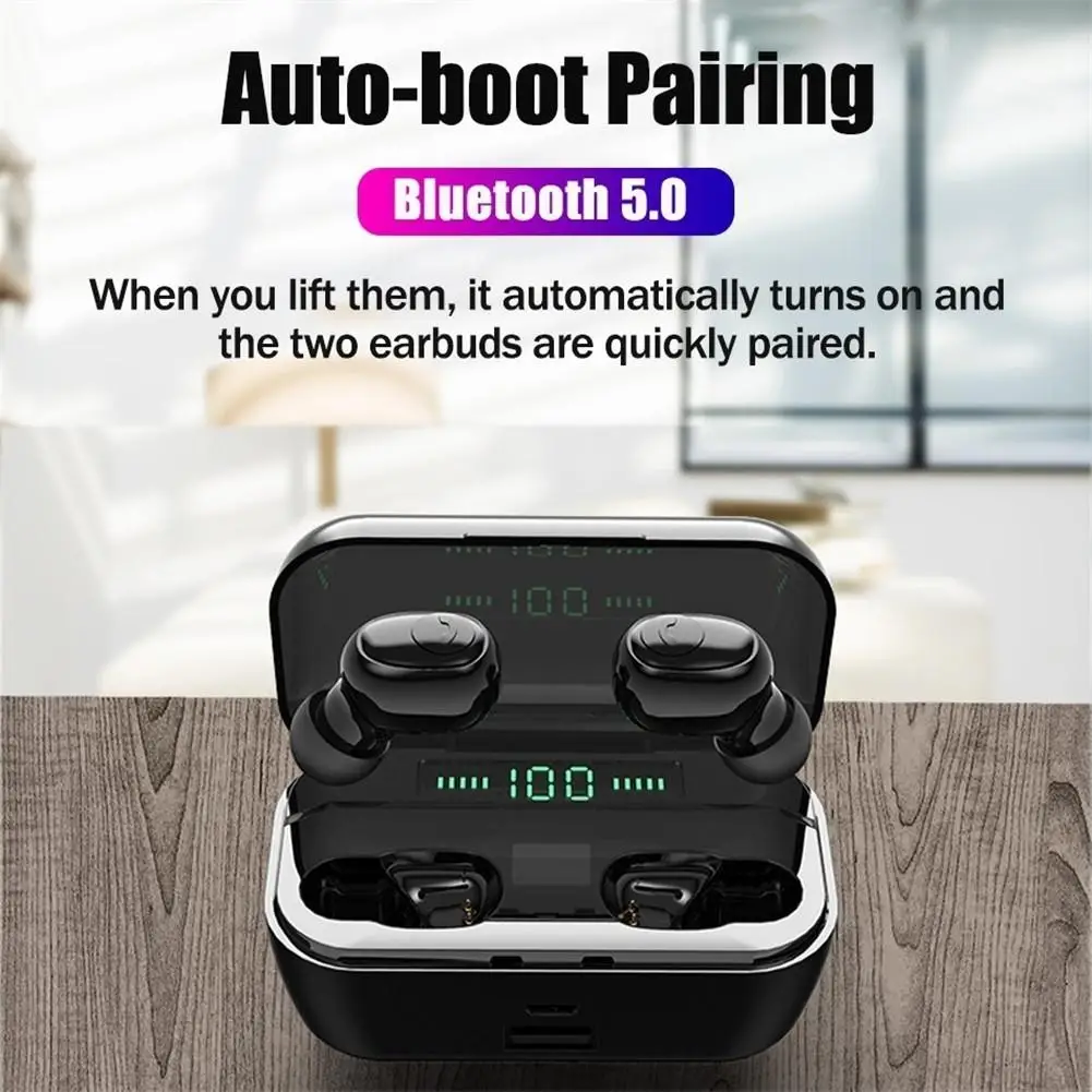 G6S наушники-вкладыши Tws Bluetooth наушники 8D стерео Беспроводной наушники мини Беспроводной наушники гарнитура с 3500 мА/ч, Мощность банк наушников