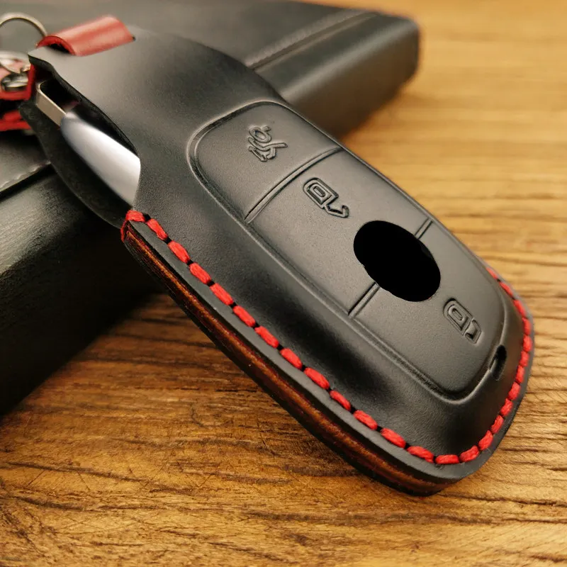 Leather key cover for Mercedes Benz 2017 E Class W213 2018 S class new SLC SLK E200 E260 E300 E320 car case | Автомобили и