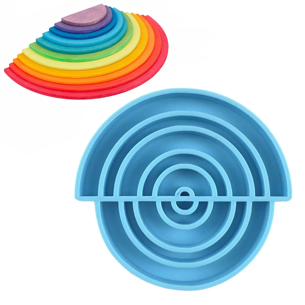 

Rainbow Building Brick Silicone Molds DIY Semicircle Stick Epoxy Resin Molds Baby Educational Toy Making Tools