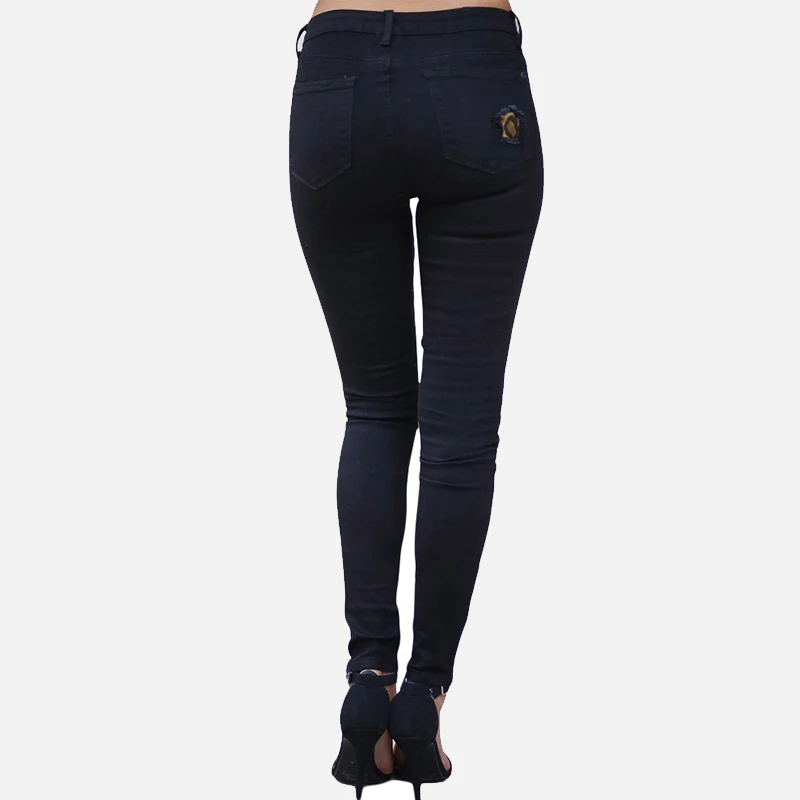 

Leopard Patchwork Print Jean Women's Pants High Waist Hole Stretch Female Trousers Autumn Fashion Casual Streetwear Lady Pant