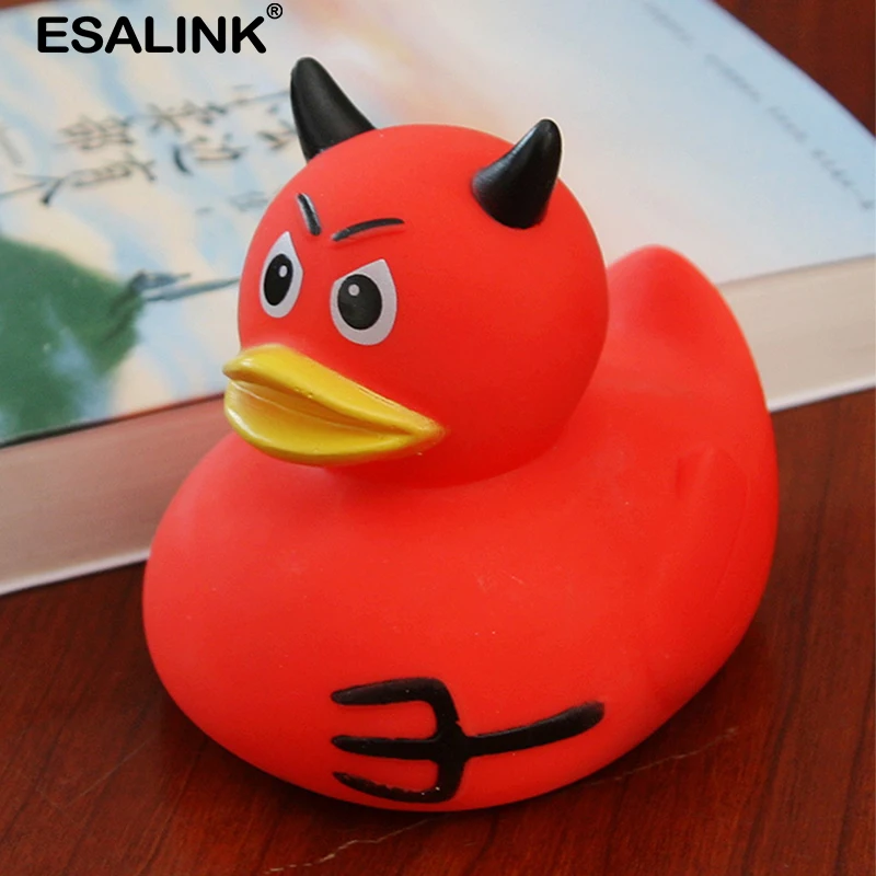 ESALINK Figure коллекционные игрушки красный Devil Duck резиновая утка фигурки дети