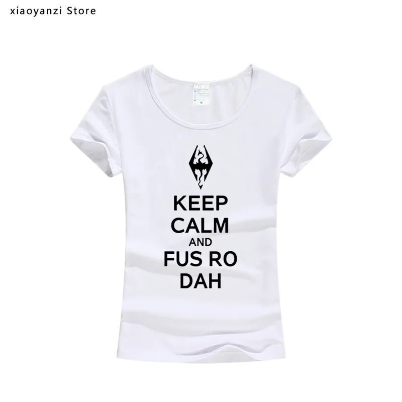 Женская хлопковая футболка с надписью Keep Calm And принтом модная круглым вырезом