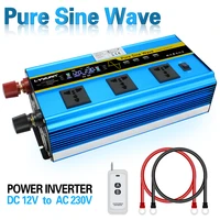 12000w pure sine wave inverter dc 12v24v to ac 220v 230v lcd voltage display solar power converter transformer universal socket
