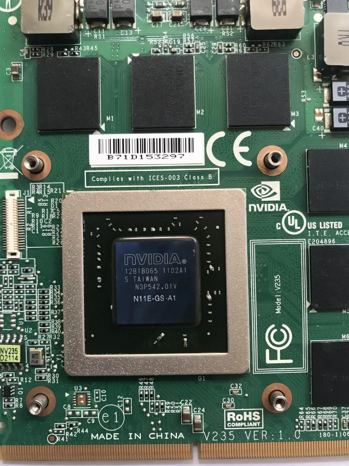 GTX 460M GTX460M CN-0479NV N11E-GS-A1 DDR5 1,5 ГБ VGA Видеокарта GTX 260M GTX285M для dell M15X M17X M18X