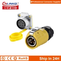 cnlinko lp20 5pin plastic m20 ip67 waterproof aviation circular cable connector plug receptacle for led plant light equipment