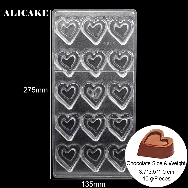 Форма для выпечки тортов в форме сердечек брусков из поликарбоната украшения