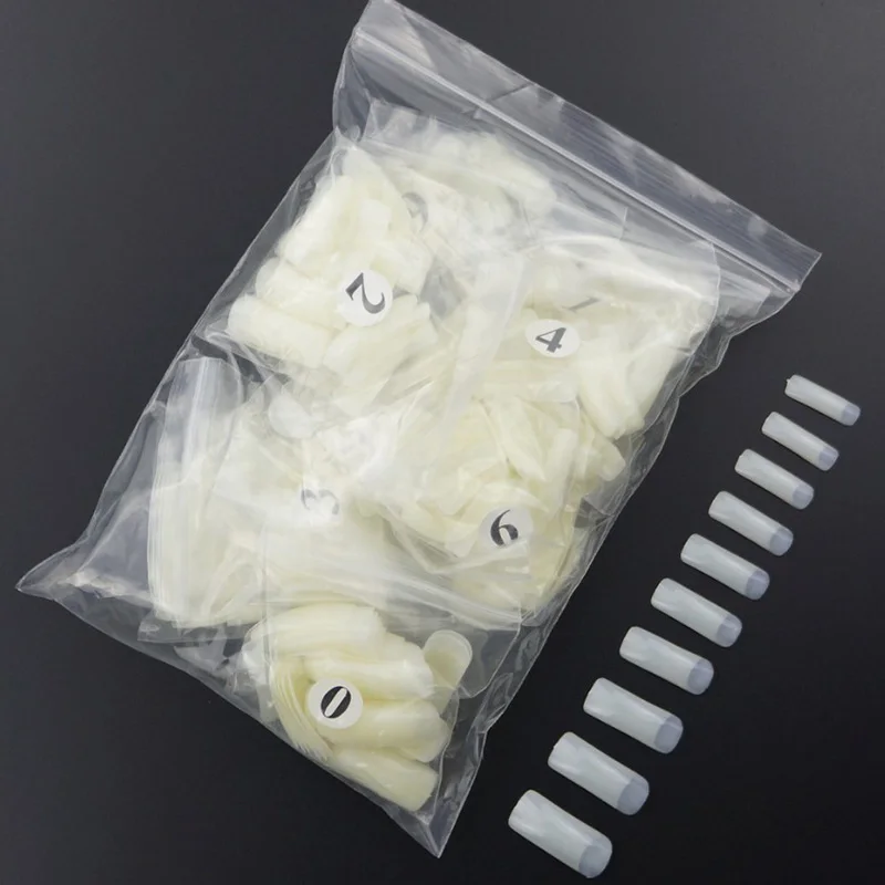 500 шт./пакет искусственный кончик ногтя натуральный цвет полное покрытие