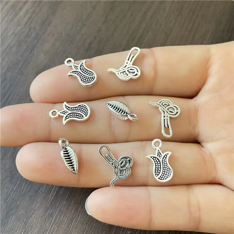 

JunKang Zinc Alloy Mini Tulip Ottoman Pendant DIY Beaded Bracelet Jewelry Crafts Making Supplies Connector Discovery Accessories