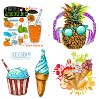 zotoone ice cream oranges pineapples stickers for iron transfer clothes diy accessory t shirt dresses washable heat transfer h