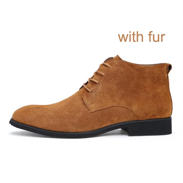 

New Man Martins boots men's leather England retro tooling man boots Lace-up Male Desert Boots winter warm with fur 0179