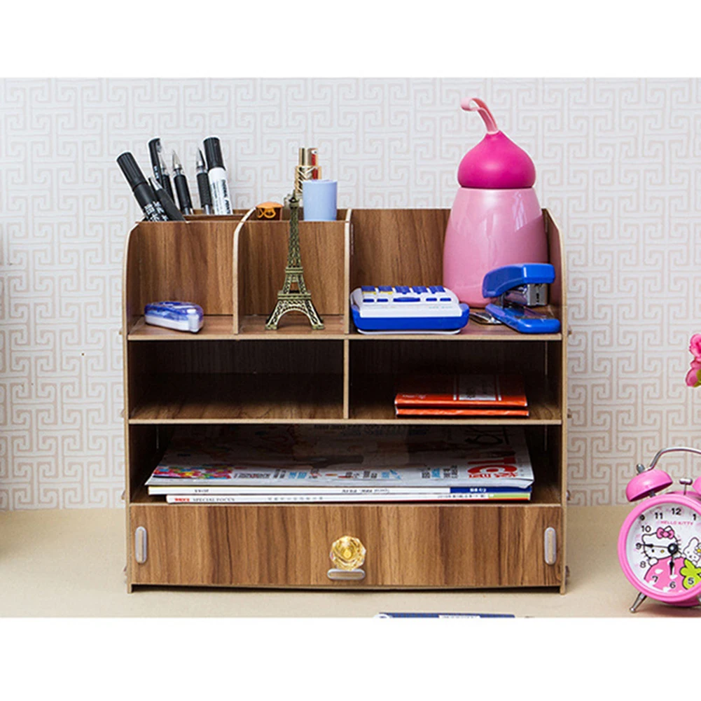 13 ячеек настольная деревянная коробка для хранения Офисная Многоуровневая