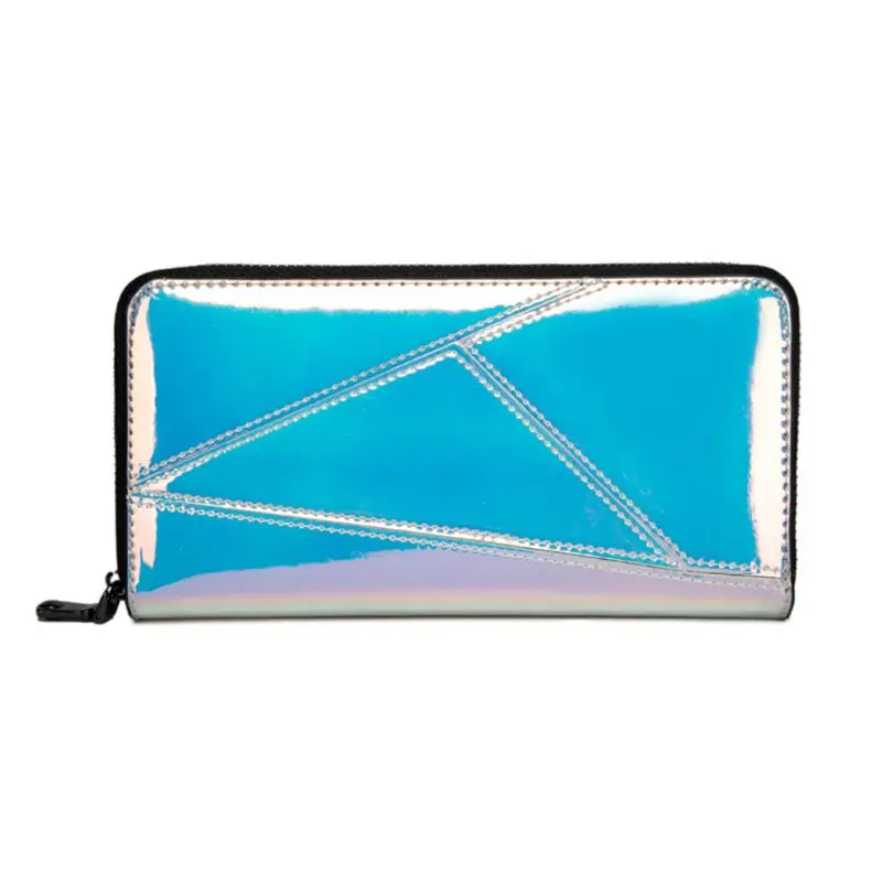 Женский голографический клатч из искусственной кожи Длинный кошелек с