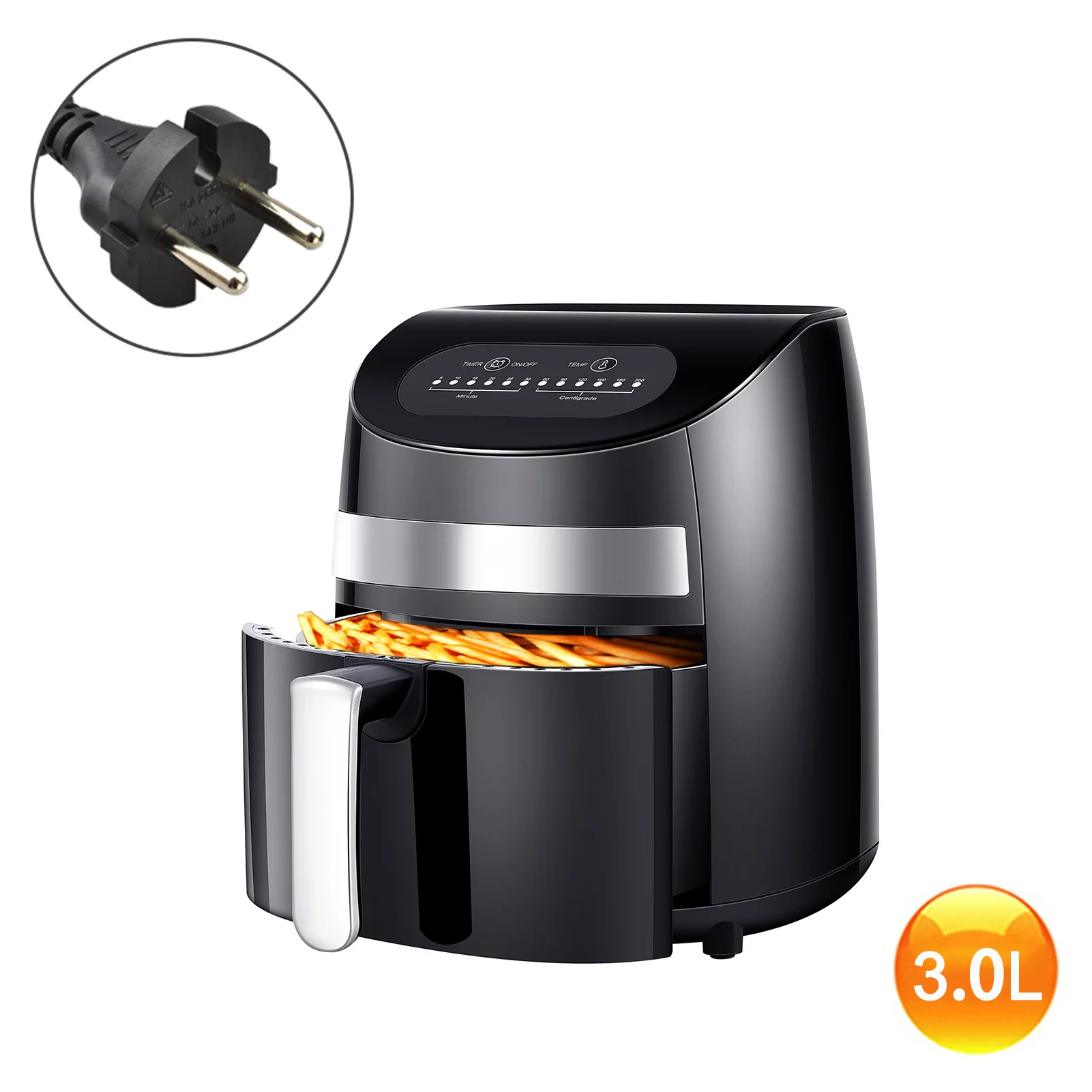 

3L Smart Air Fryer Oven Electric Deep Fryer without Oil Home Toaster Rotisserie Dehydrator LED Touch French Fries Machine