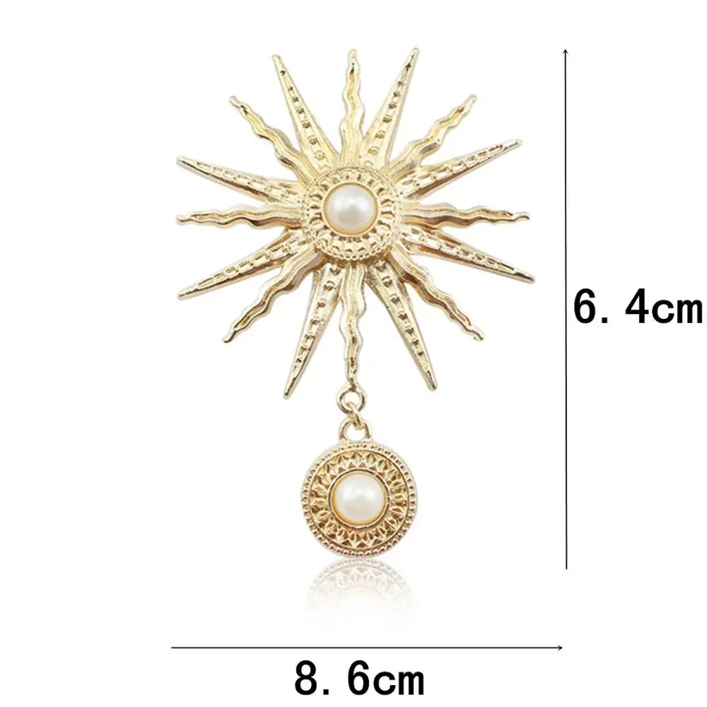 Новые булавки большого размера в стиле барокко от солнца для женщин и мужчин из